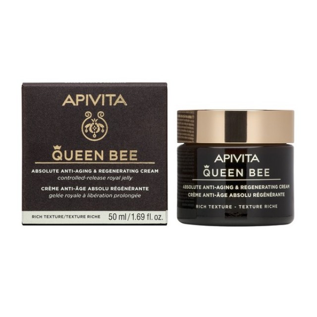 Apivita Queen Bee Absolute Anti- Aging & Regenarating Cream Kρέμα Απόλυτης Αντιγήρανσης & Αναγέννησης Πλούσιας Υφής, 50ml