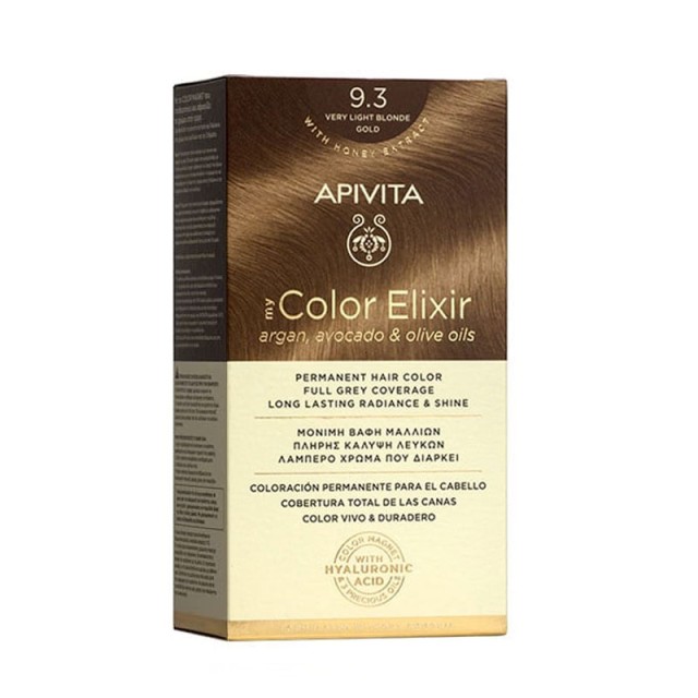 Apivita My Color Elixir Νο 9.3 Βαφή Μαλλιών Ξανθό Πολύ Ανοιχτό Χρυσό με Έλαια Άργκαν, Αβοκάντο & Ελιάς, 1τεμ