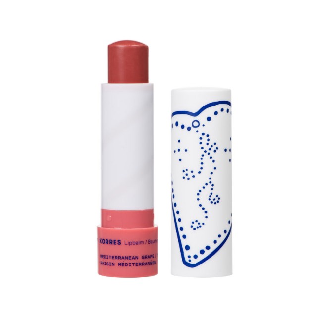 Korres Lip Balm Yoghurt SPF20 Ενυδατική Φροντίδα για τα Χείλη Σταφύλι Με Χρώμα, 4.5g