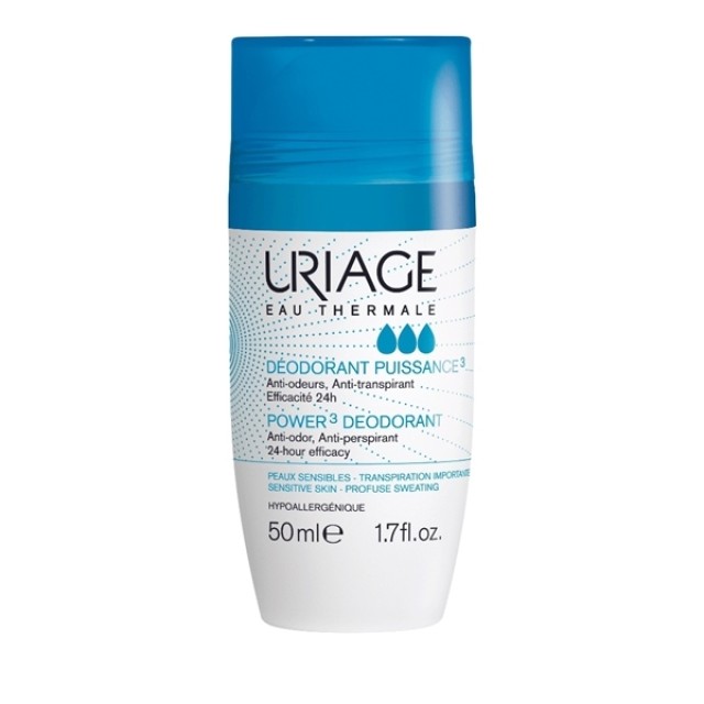 Uriage Deodorant Puissance 3 Υποαλλεργικό Αποσμητικό Roll On, 50ml