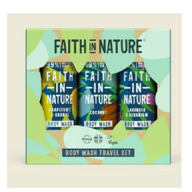 Faith in Nature Αφρόλουτρο Travel Set 3x100ml