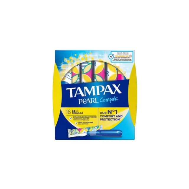 Tampax Pearl Regular Ταμπόν Υψηλής Απορροφητικότητας, 16 τεμάχια