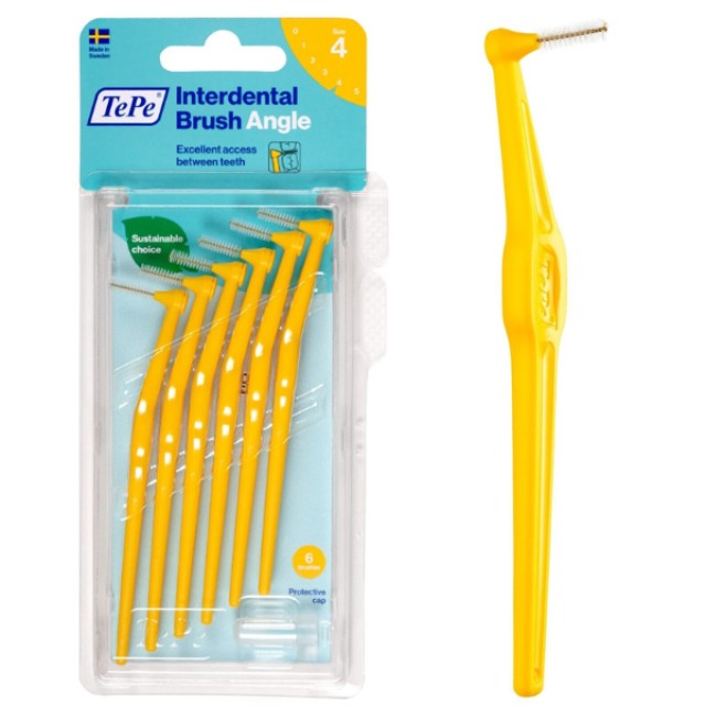 Tepe International Brush Angle Μεσοδόντιο Βουρτσάκι No.4 Κίτρινο