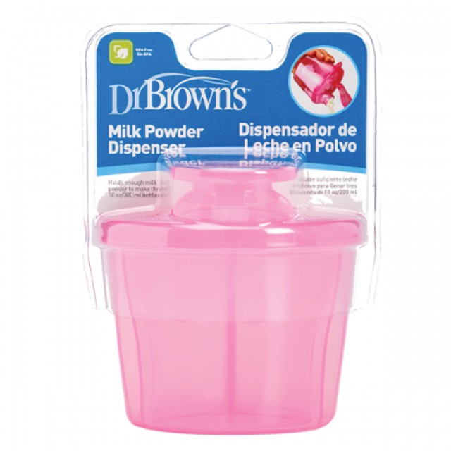 Dr. Browns Milk Powder Dispenser Δοχείο Μεταφοράς Γάλακτος Ροζ 1 Τμχ