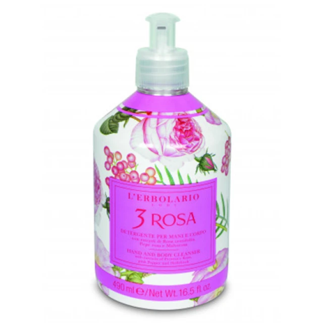 L ERBOLARIO 3 ROSA FOGLIE DETERGENTE PER MANI E CORPO