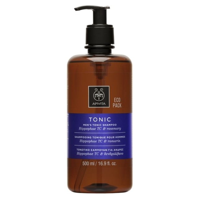 Apivita Eco Pack Mens Tonic Shampoo Τονωτικό Σαμπουάν κατά της Ανδρικής Τριχόπτωσης με Hippophae TC & Δενδρολίβανο, 500ml