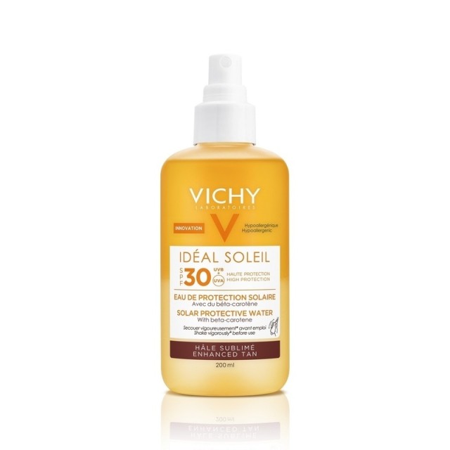 Vichy Ideal Soleil Luminosity SPF30 Protective Solar Water (200ml) - Αντηλιακό Νερο για Λαμπερό Μαύρισμα