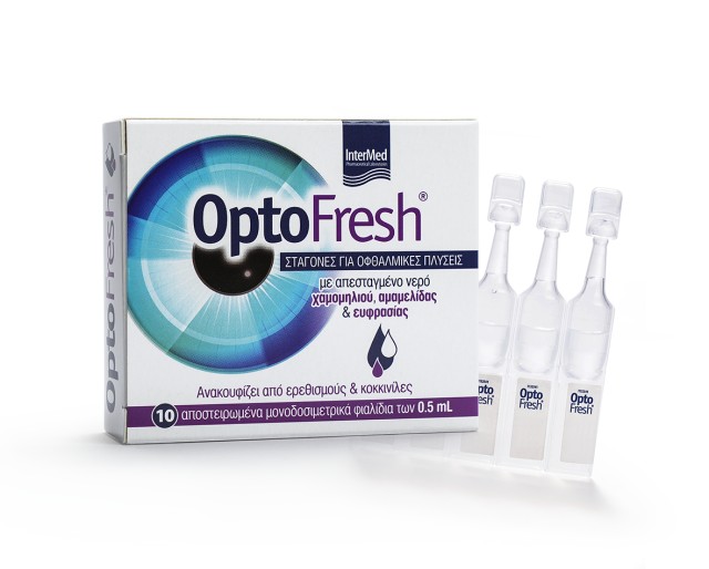 INTERMED OPTOFRESH EYE DROPS WASH 10X5ML NEW