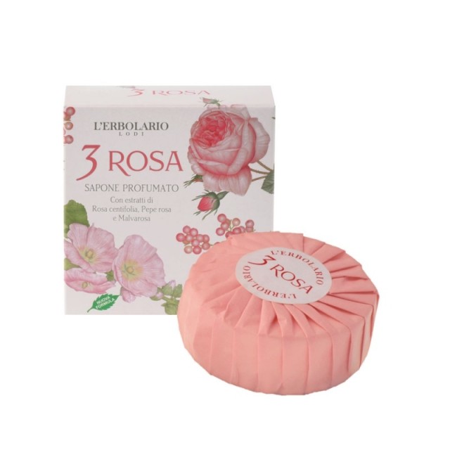 LErbolario 3 Rosa Sapone Profumato - Αρωματικό Σαπούνι ,100g