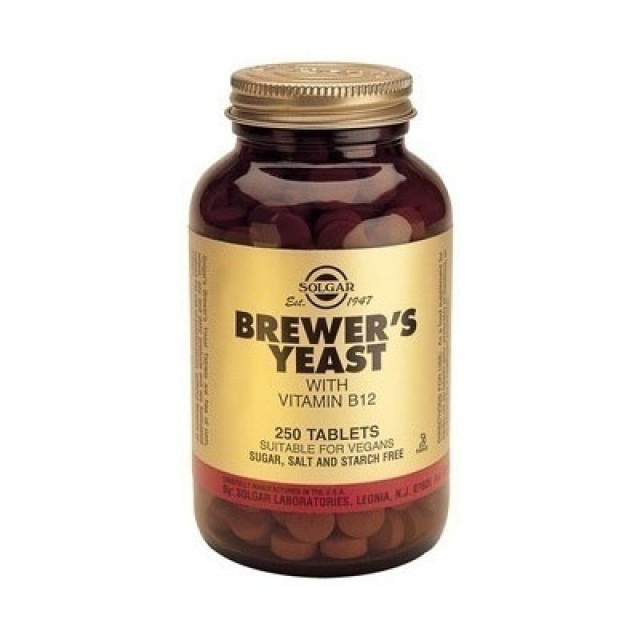Solgar Brewers Yeast with Vitamin B12 250 ταμπλέτες