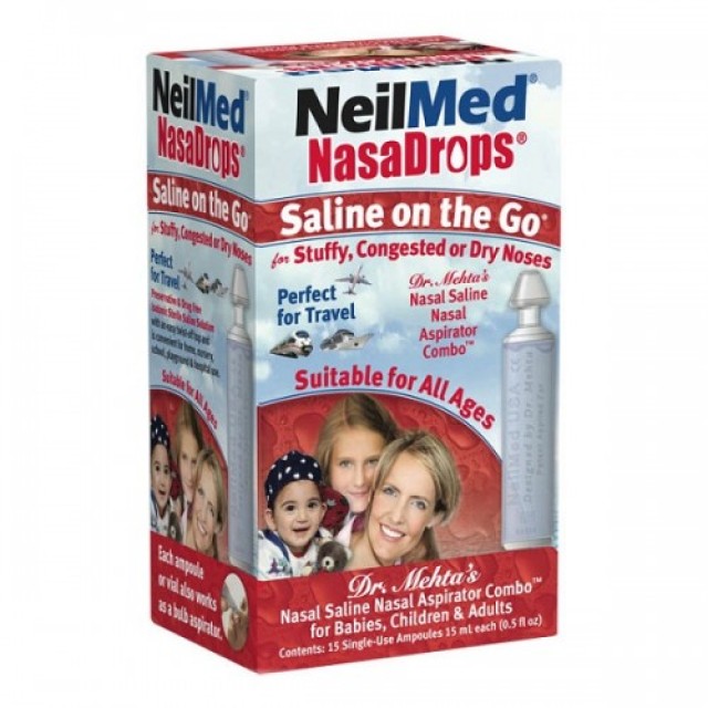 NEILMED NASADROPS 15 AMΠΟΥΛΕΣ  ΤΩΝ 15ML ΓΙΑ ΡΙΝΙΚΕΣ ΠΛΥΣΕΙΣ
