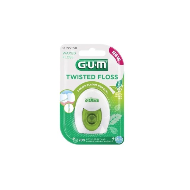 GUM 3500 TWISTED FLOSS GREEN TEA & MINT 30M ΝΕΟ