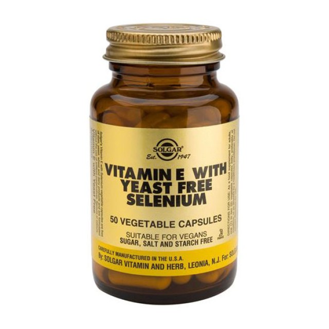 Solgar Vitamin E with Yeast Free Selenium 50 Φυτικές Κάψουλες
