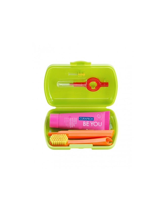 CURAPROX TRAVEL SET ΠΡΑΣΙΝΟ ΟΔΟΝΤ.- ΜΕΣΟΔ.ΒΟΥΡΤΣ.- BE YOU 10ML