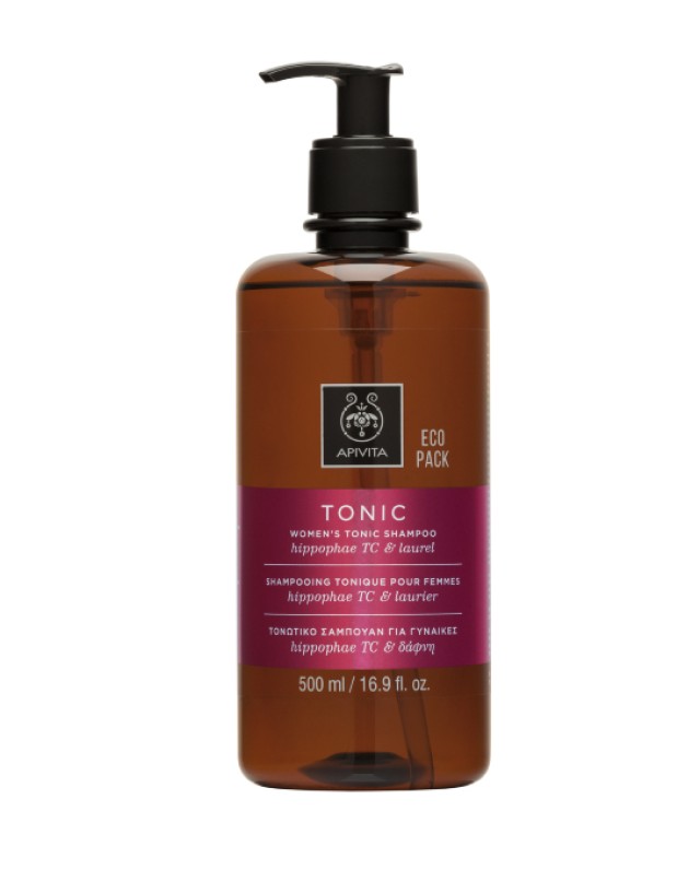 Apivita Eco Pack Womens Tonic Shampoo Τονωτικό Σαμπουάν κατά της Γυναικείας Τριχόπτωσης με Hippophae TC & Δάφνη, 500ml