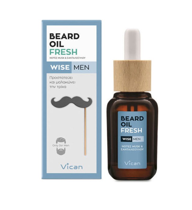 Vican Wise Men Beard Oil Fresh Λάδι για τη γενειάδα του άνδρα, 30ml