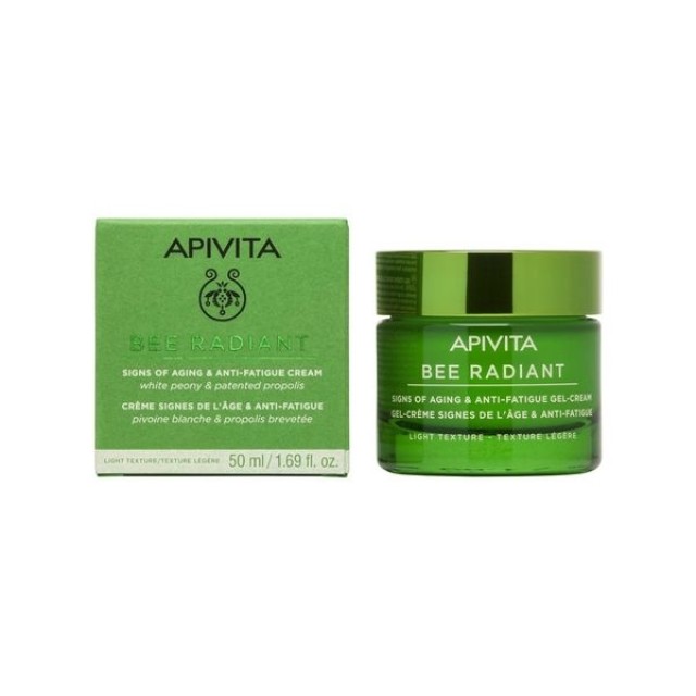 APIVITA - BEE RADIANT Κρέμα-Gel για Σημάδια Γήρανσης & Ξεκούραστη Όψη με Λευκή Παιώνια & Πατενταρισμένη Πρόπολη (ελαφριά υφή) - 50ml