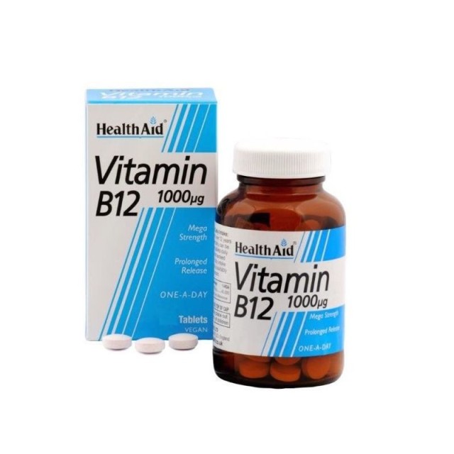Health Aid Βιταμίνη B12 1000μg Cobalamin για την Καλή Λειτουργία του Νευρικού Συστήματος, 50tabs