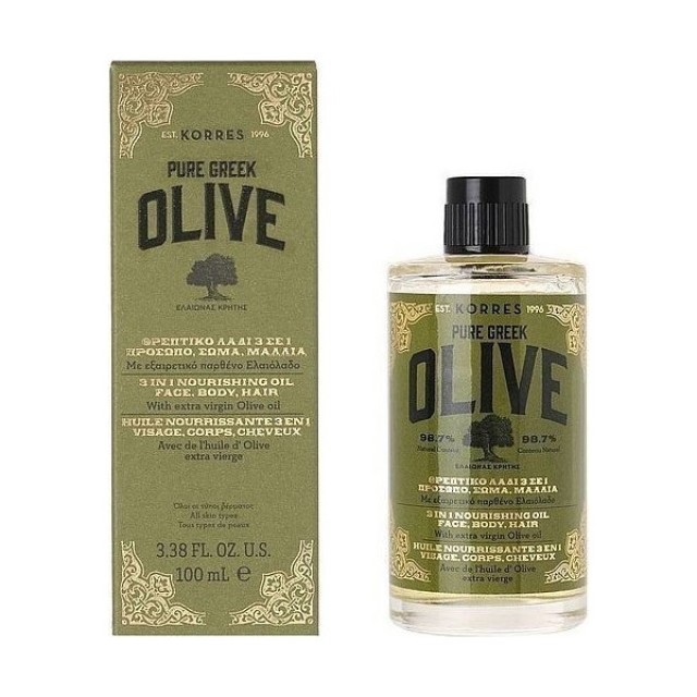 Korres Pure Greek Olive 3 In 1 Nourishing Oil Face/Body/Hair 100ml