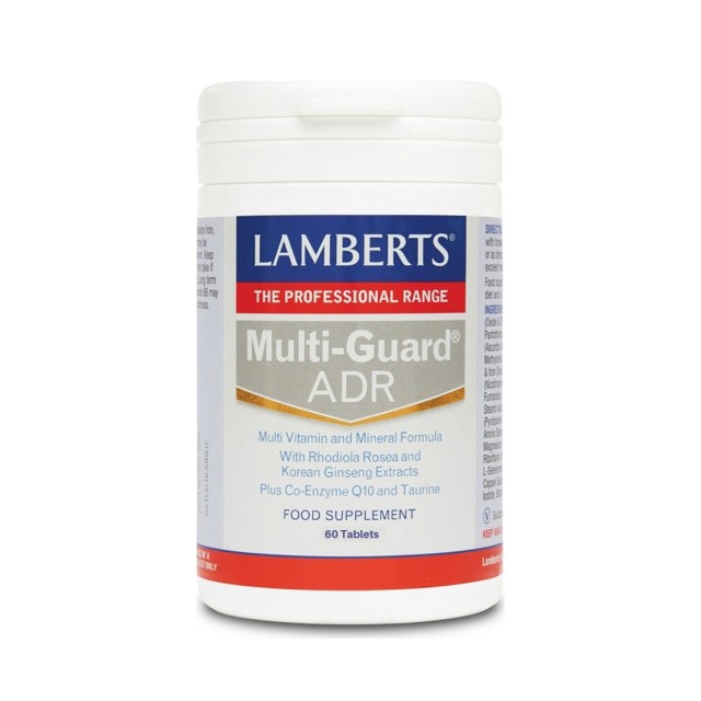 Lamberts Multi Guard ADR Πολυφόρμουλα Ενέργειας & Τόνωσης με Rhodiola ,Korean Ginseng ,Q10 & Ταυρίνη, 60tabs