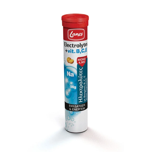 Lanes Electrolytes Vit. B C E Πορτοκάλι 20 αναβράζοντα δισκία
