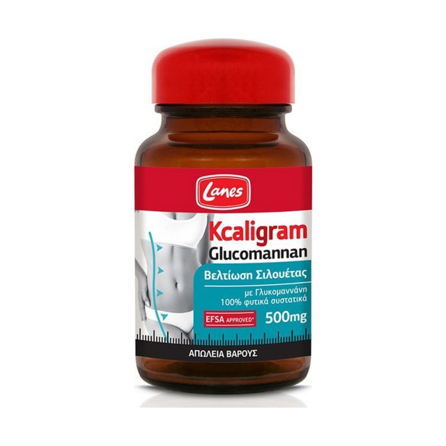 LANES Kcaligram Glucomannan 500mg για Απώλεια Βάρους - 60caps