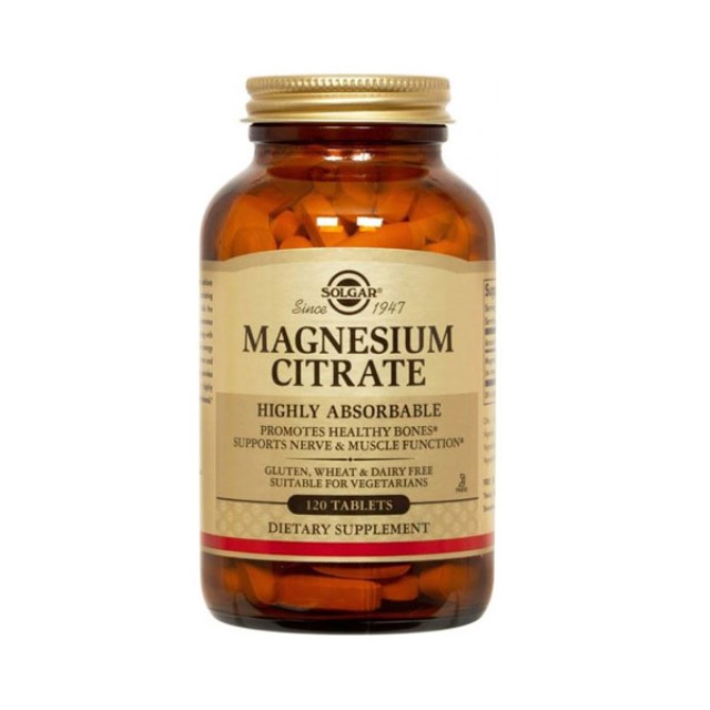 Solgar Magnesium Citrate 200mg 120 Ταμπλέτες