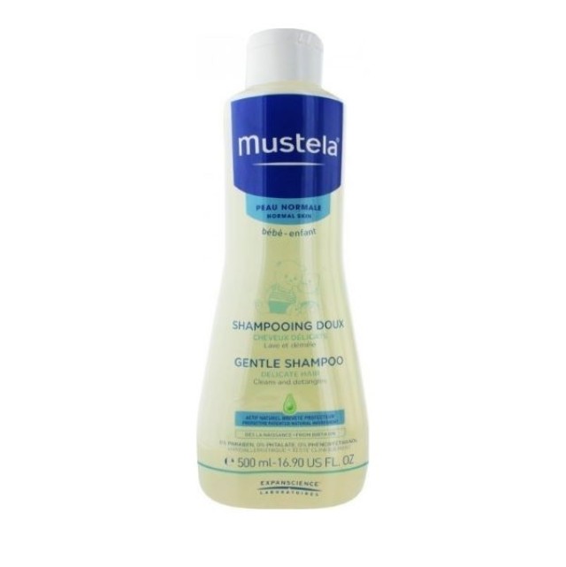 Mustela Bebe Shampooing Doux Σαμπουάν με εκχύλισμα χαμομηλιού καθημερινής χρήσης, για βρέφη από τη γέννηση & παιδιά, 500ml