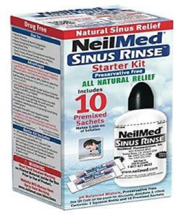 NeilMed Sinus Rinse Starter Kit Σύστημα Φυσικής Θεραπευτικής Ανακούφισης των Ρινικών Παθήσεων 10 φάκελοι