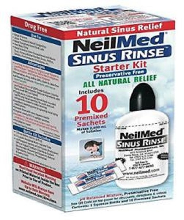 NeilMed Sinus Rinse Starter Kit Σύστημα Φυσικής Θεραπευτικής Ανακούφισης των Ρινικών Παθήσεων, 10 φάκελλοι