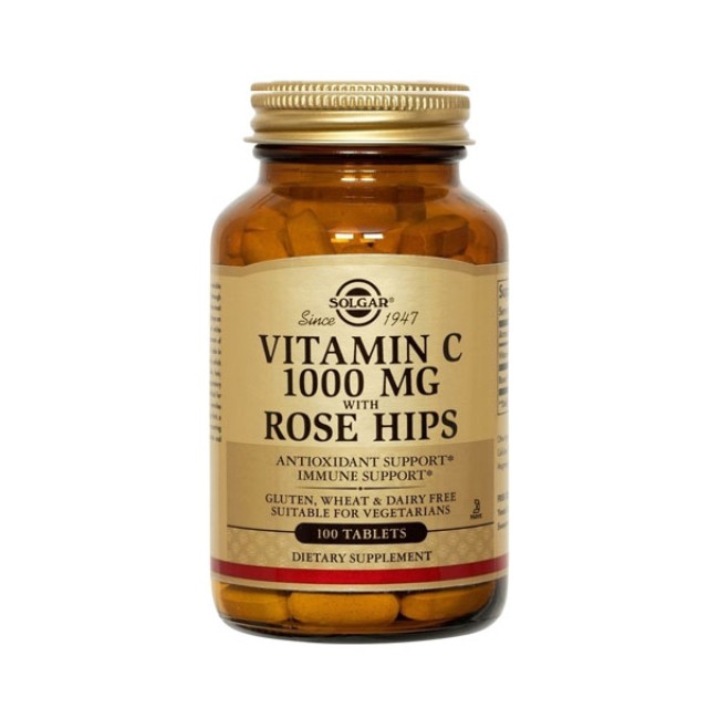 Solgar Vitamin C with Rose Hips 1000mg 100 Ταμπλέτες