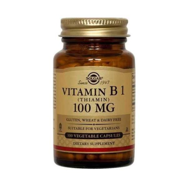 Solgar Vitamin Β1 100mg, Βιταμίνη Β1 (Θειαμίνη),100caps