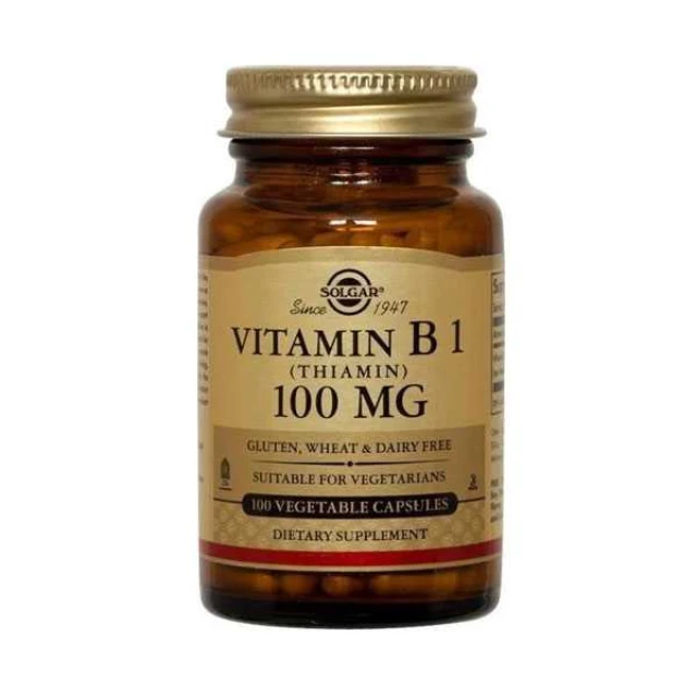 Solgar Vitamin Β1 100mg, Βιταμίνη Β1 (Θειαμίνη),100caps