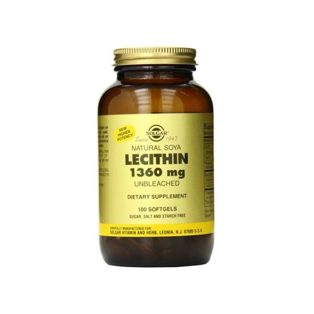 Solgar Lecithin 1360mg 100 μαλακές κάψουλες