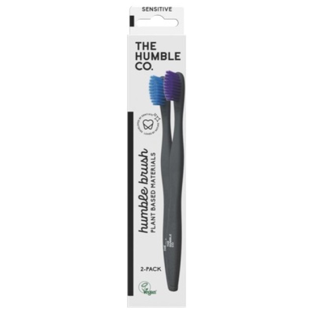 The Humble Co. Humble Plant-Based Toothbrush Mix - Sensitive Οδοντόβουρτσα Ενηλίκων από Φυτικά Συστατικά, 2 τεμάχια